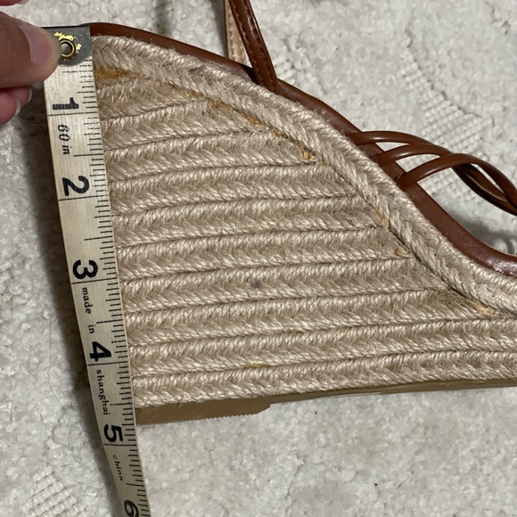 Strappy Wedge Square Toe Sandals - Picture 13 of 14